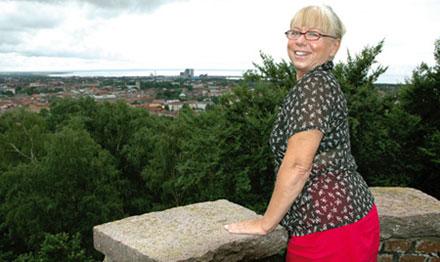 Lena har 51 trappsteg mellan köket och altanen!