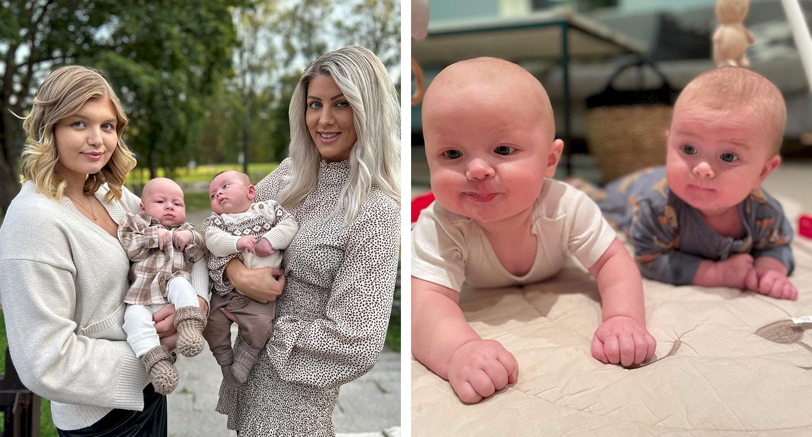 Tina fick barn samtidigt som dottern – blev mormor och mamma på mindre än ett dygn