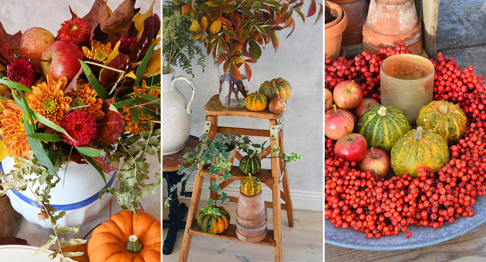 Höstpynta med bär, pumpor och löv: 6 fina idéer att inspireras av