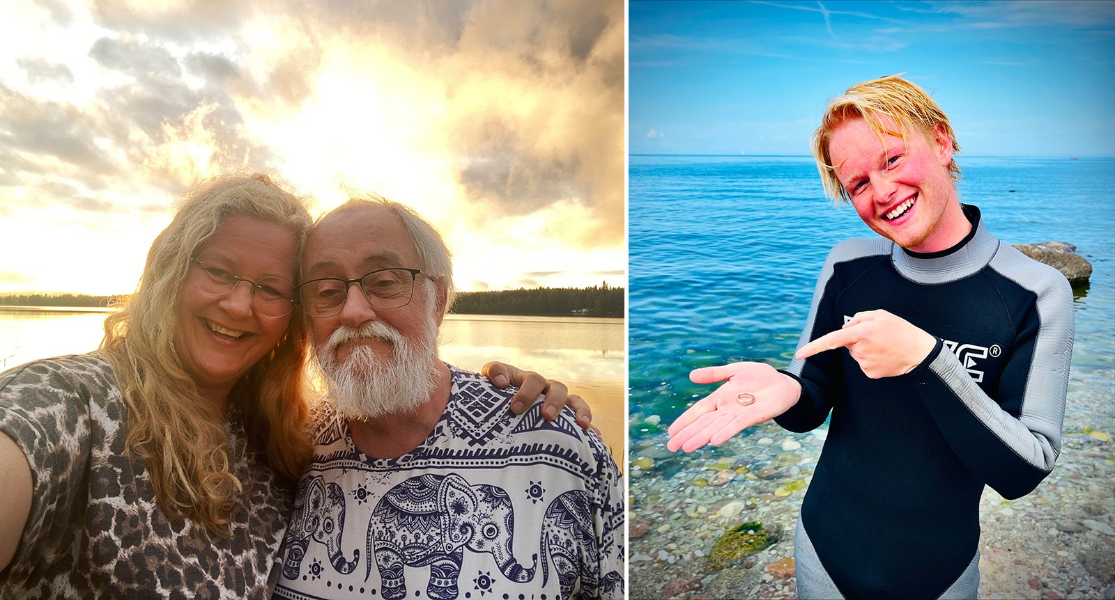 Clas tappade sina kärleksringar i sjön – 26-årige Elias såg till att de återfanns