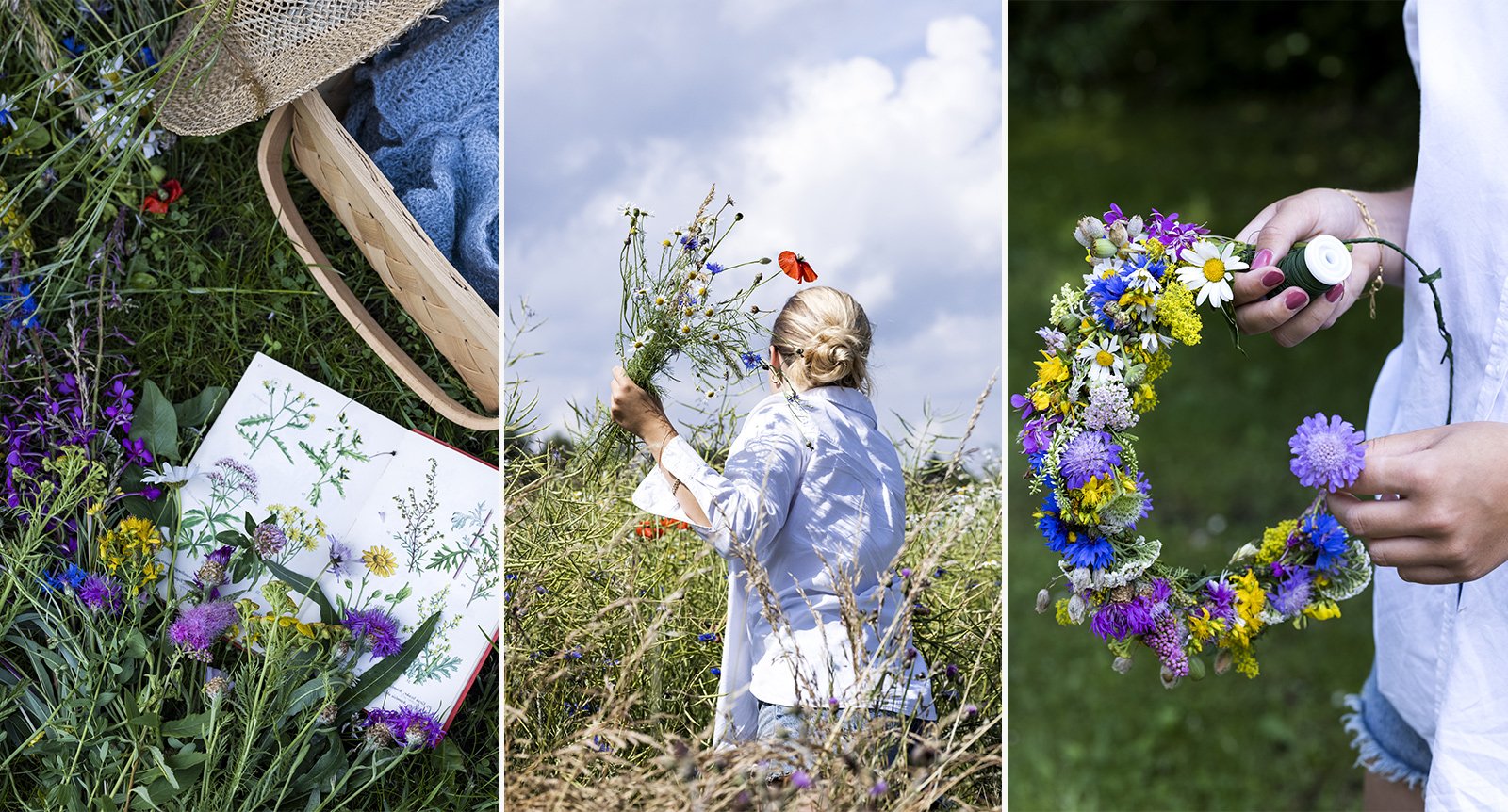 Så gör du finaste midsommarkransen och buketter av vilda blommor