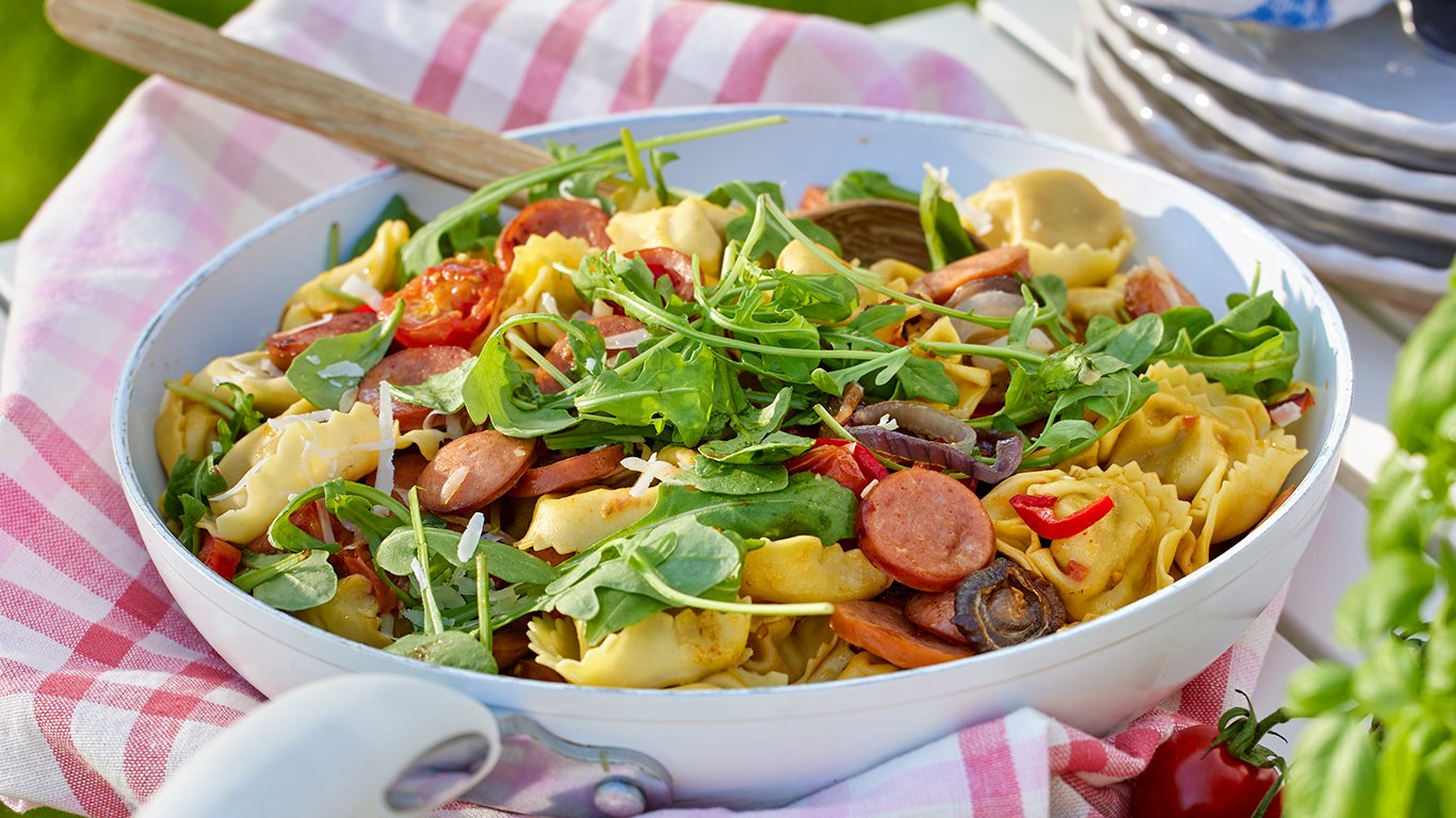 Tortellinipytt med chorizo