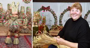 Carina har gjort julbockar i 40 år: ”Det är så rofyllt att sitta och binda halm”