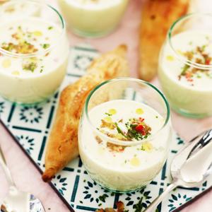 Vichyssoise med chilikrutonger