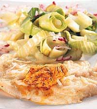 Rödspätta, purjo och fänkål