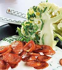 Blomkål och chorizo med sås