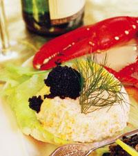 Räkcoupe med krispiga romkorn