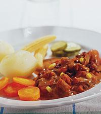 Goda grytan med fläskkött, kassler och svamp