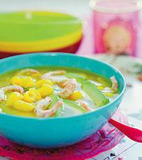 Räk- och advokadosoppa med pressad citron
