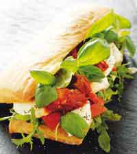 Ciabattamacka med mozzarella
