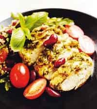 Pestokyckling med svampcouscous