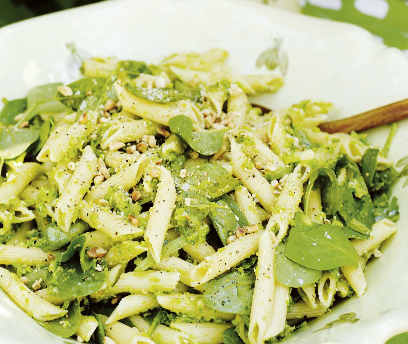 Pastasallad med ärtpesto