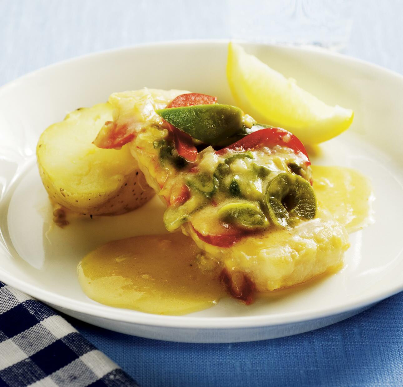 Fiskfilé i paprikasås