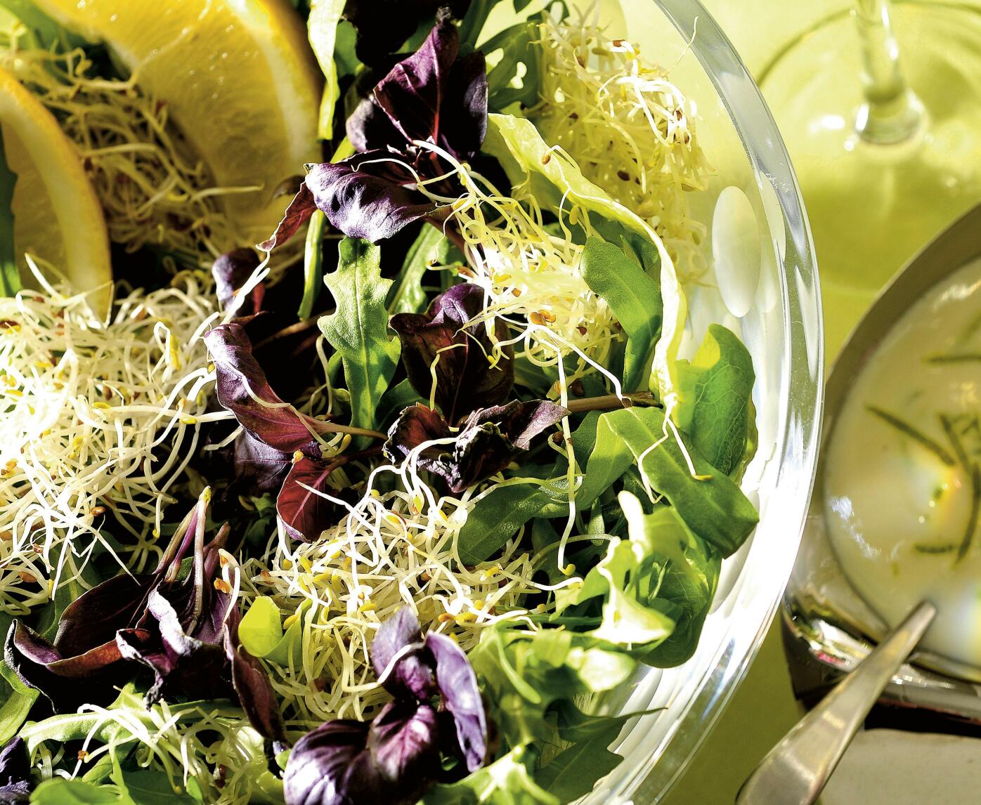Grönsallad med limegrädde