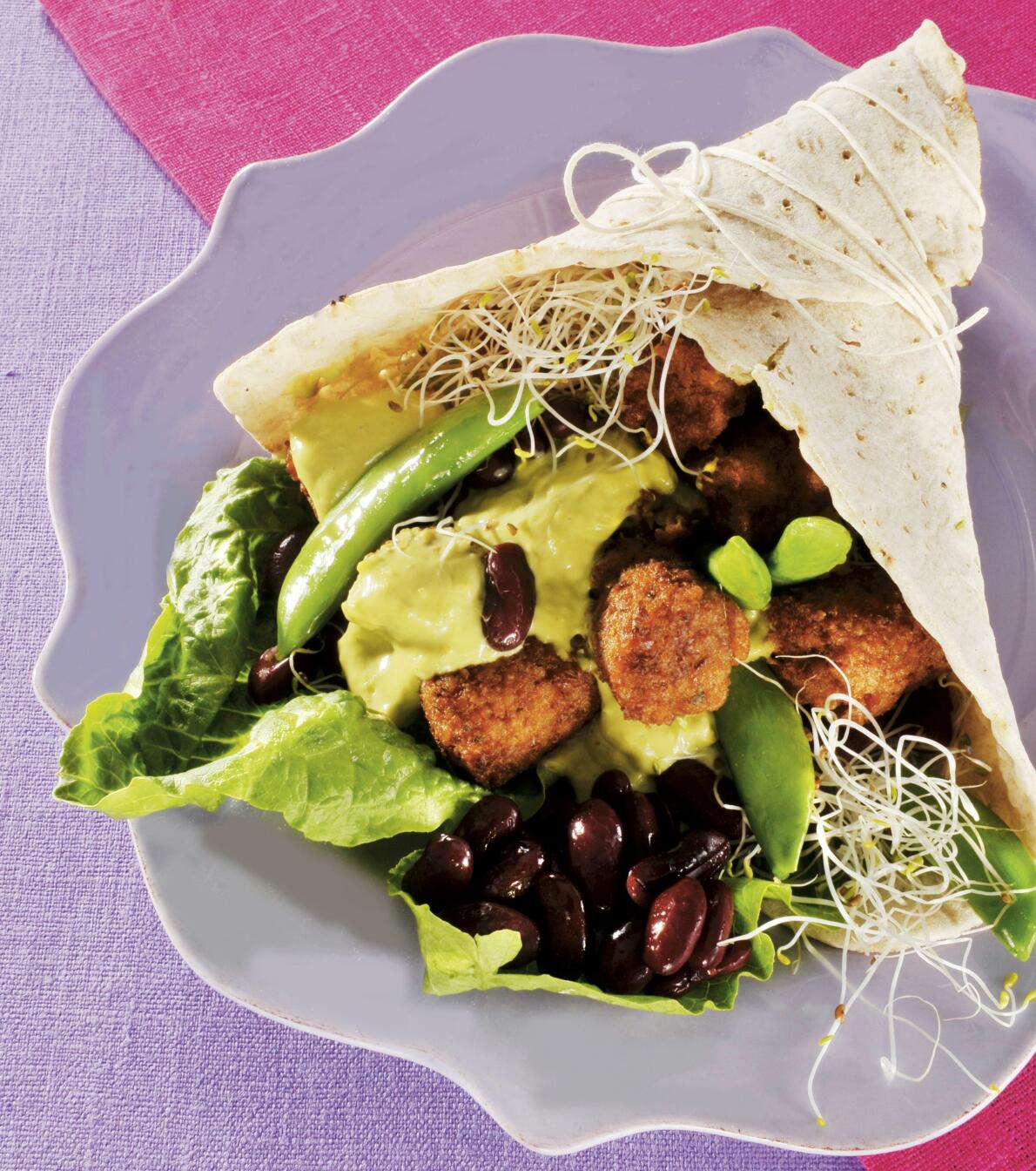 Falafelrulle med guacamole