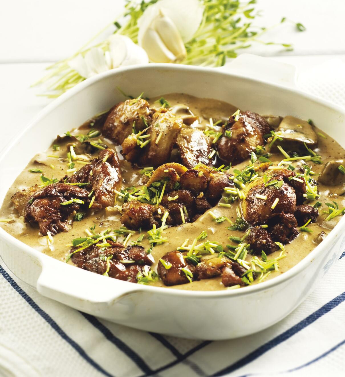Kyckling med portvin och grädde