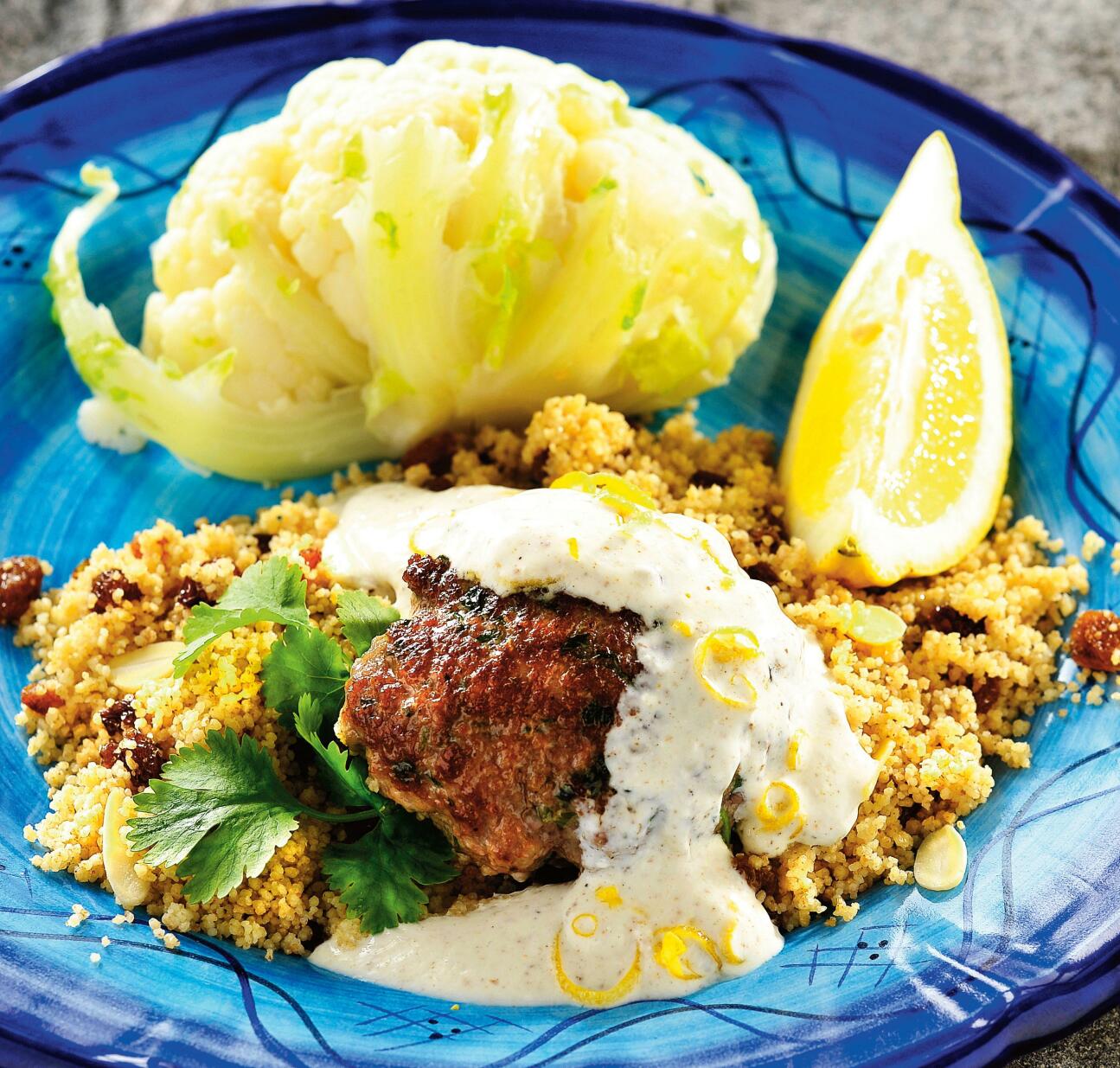 Lammfärsbiff med couscous
