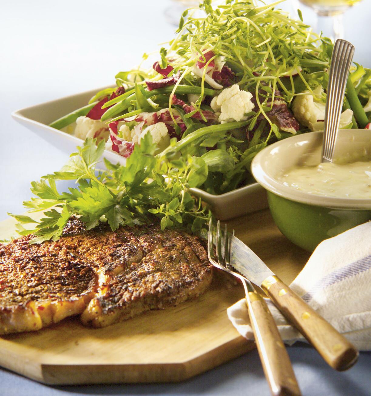 Grillad entrecote  med limesås