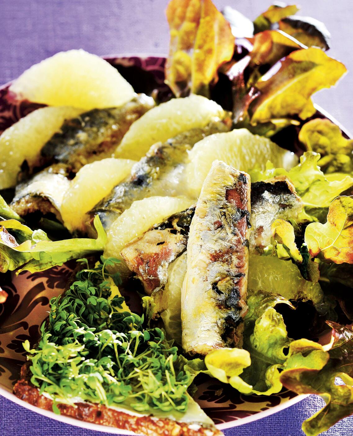 Sardinsallad med grapefrukt