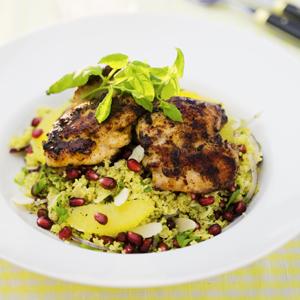 Kryddig kyckling med fruktig couscous