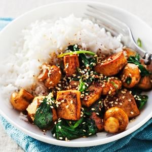 Sojastekt tofu med basmatiris