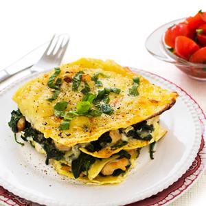 Färsk lasagne med kyckling och grönt