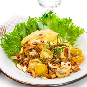 Krämig polenta med svampfräs