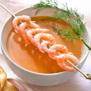 Räksoppa med räkspett