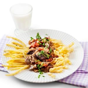 Kycklingleversauté till pasta