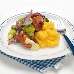 Chorizo med sötpotatismos
