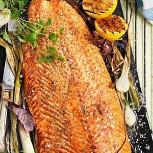 Grillad laxsida med BBQ-glaze