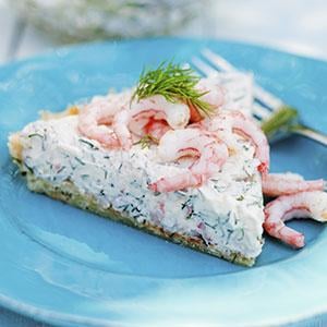 Kall räkpaj med färskost