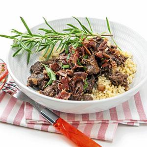 Lammfärssås med örtbulgur