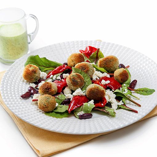 Brysselbullar med bönsallad