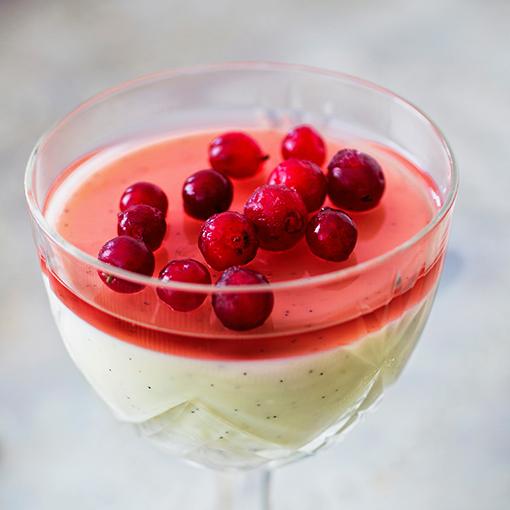 Pannacotta med lingonspegel