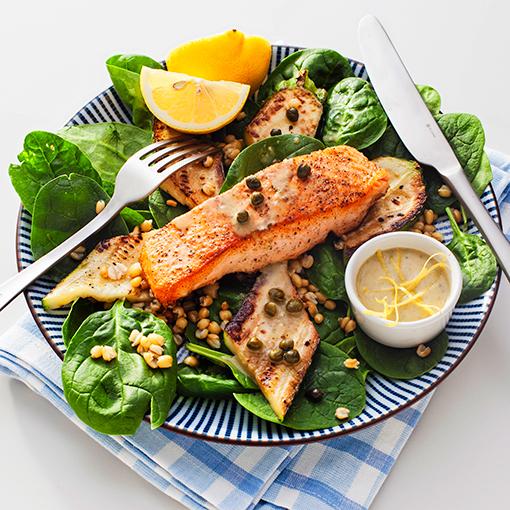 Citrongrillad lax med sardelldressing