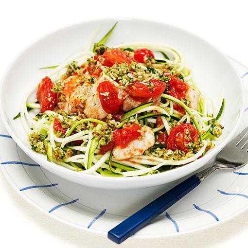 Squashpasta med kyckling