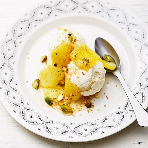 Vaniljglass med ananas