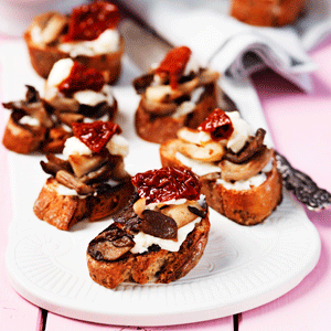Bruschetta med svamp och getost