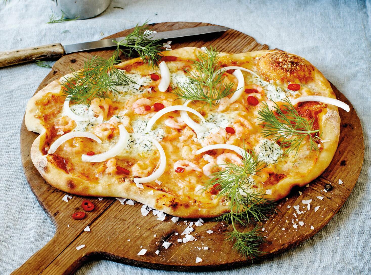 Pizza Räksmällan med västerbotten
