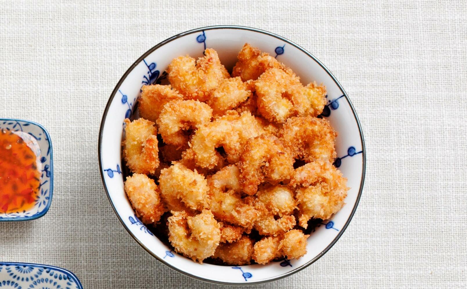 Friterade räkor med sweet chilisås