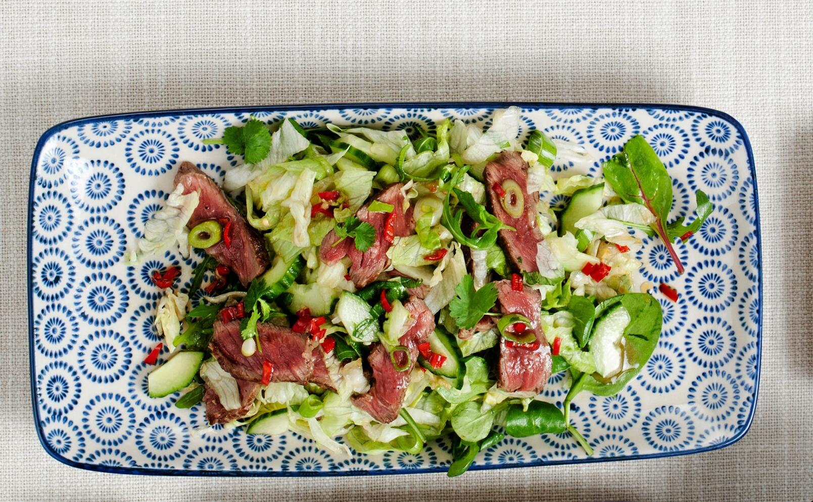 Biffsallad med koriander