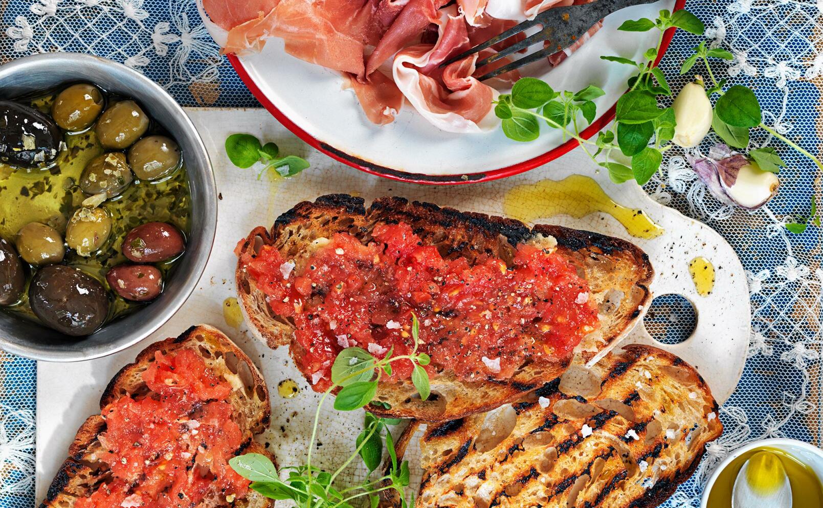 Bruschetta med parmaskinka