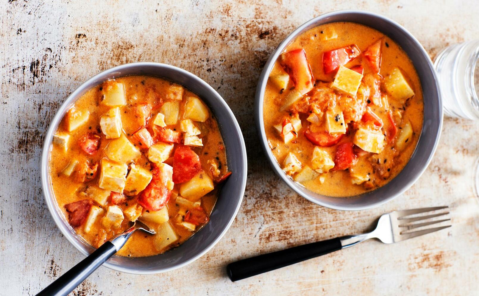 Tofugryta med currypasta