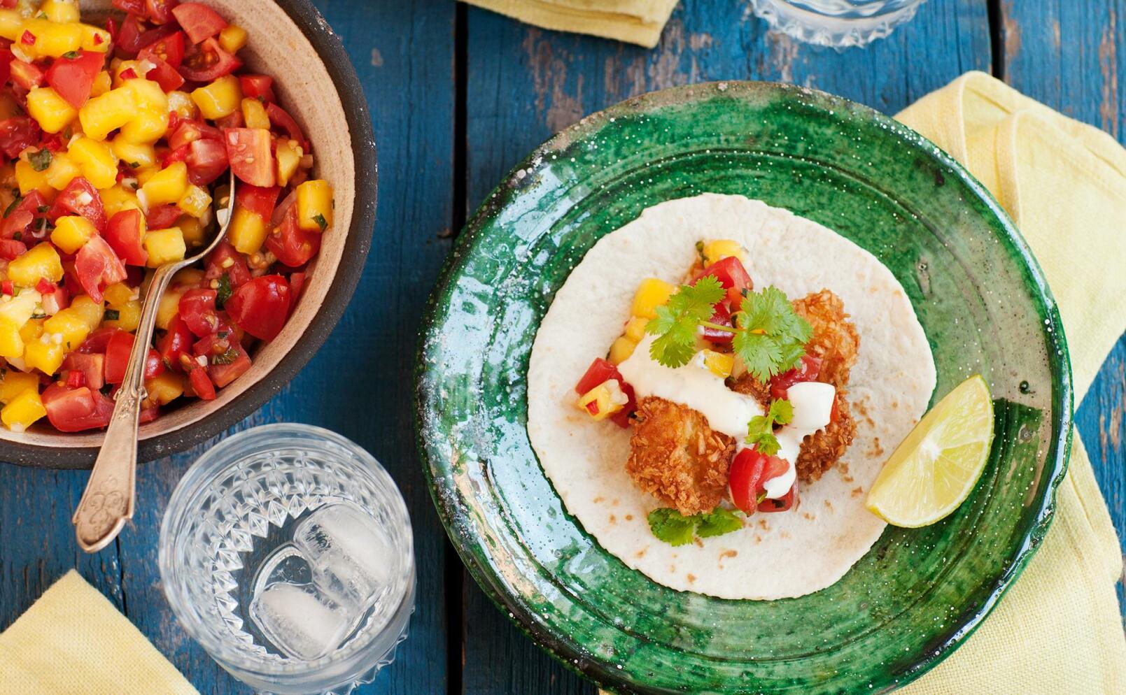 Kycklingtaco med mangosalsa