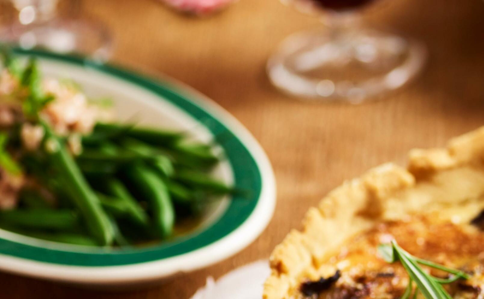 Bönsallad med lökvinägrett