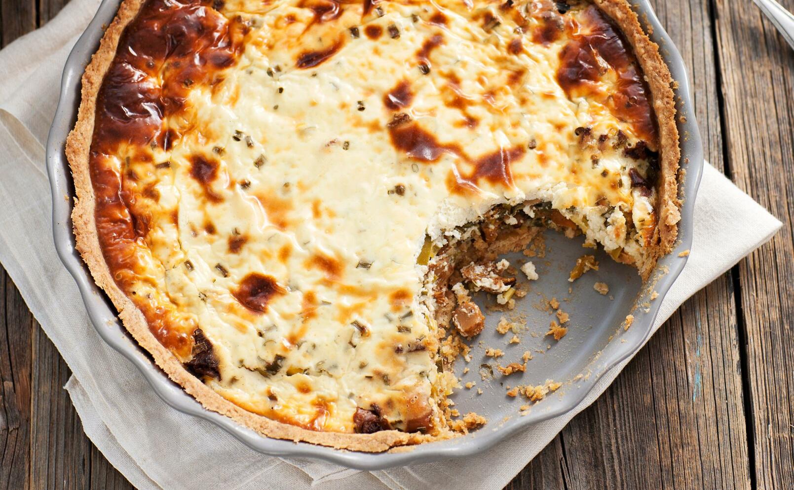 Kantarellpaj  med färskost