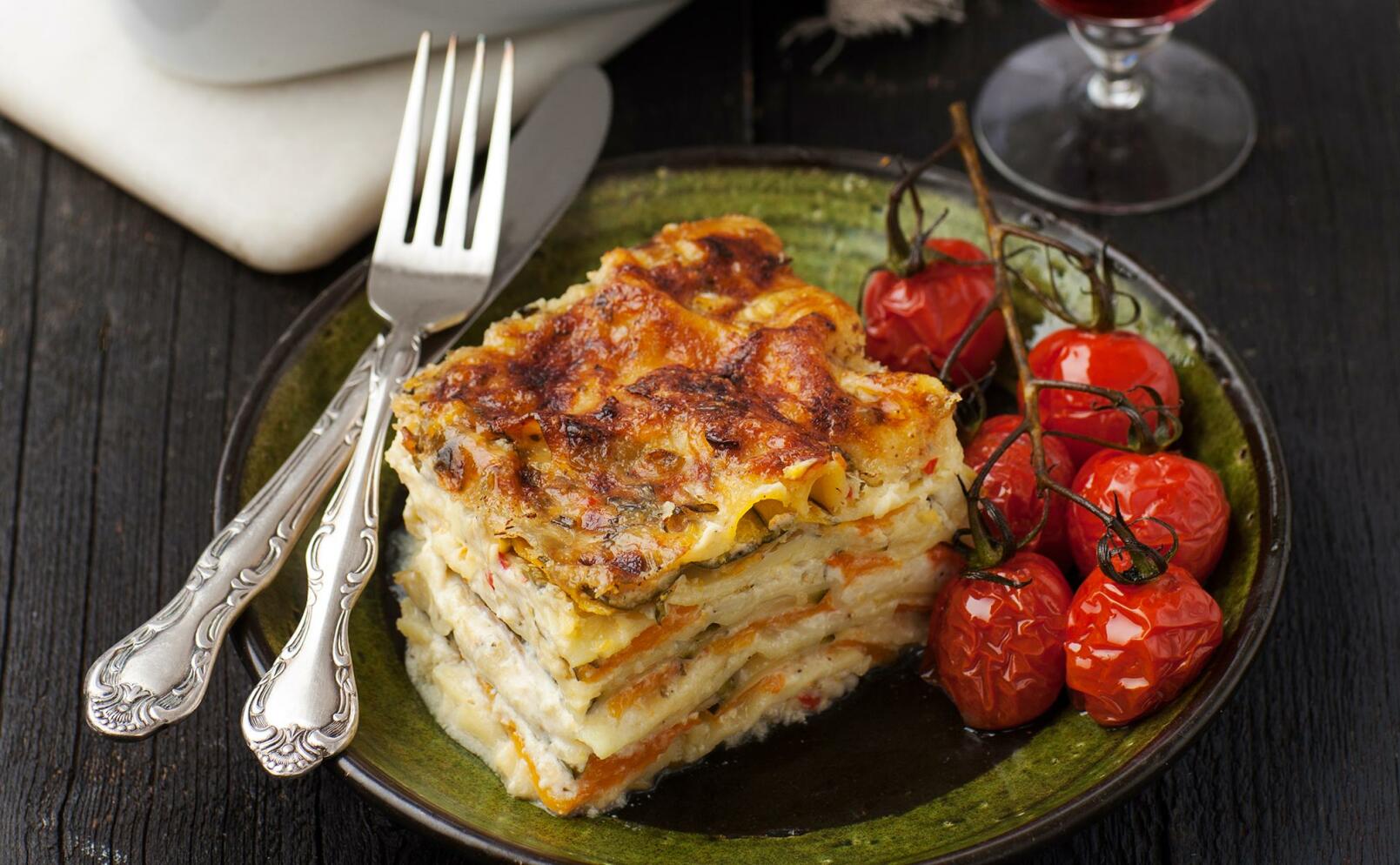 Vegetarisk lasagne med pumpa