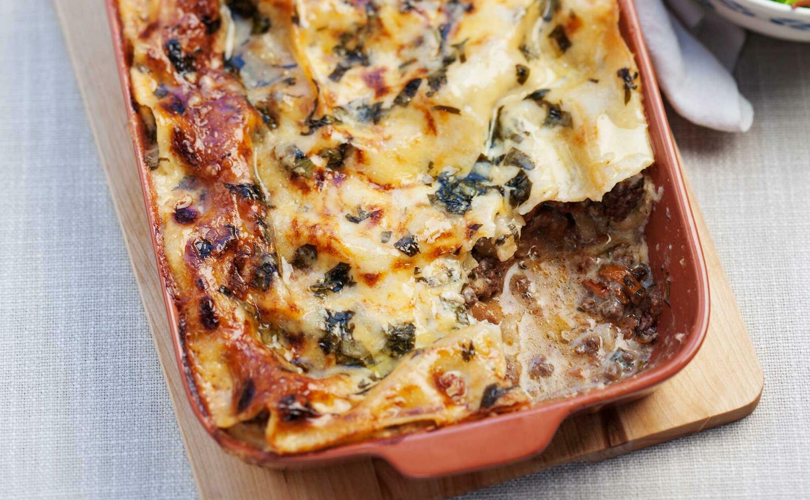 Höstlasagne med älg och svamp
