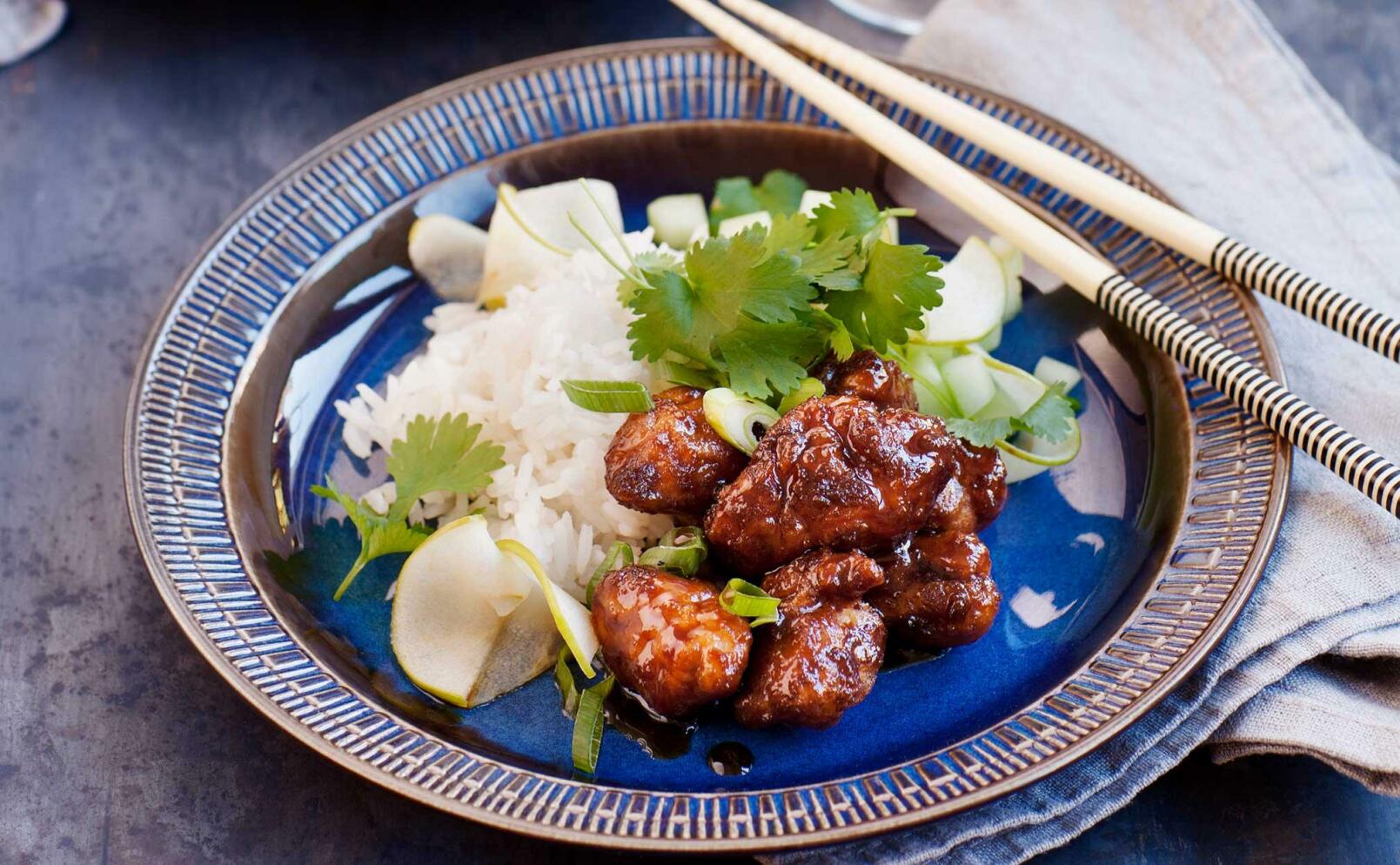 Krispig kyckling med honung